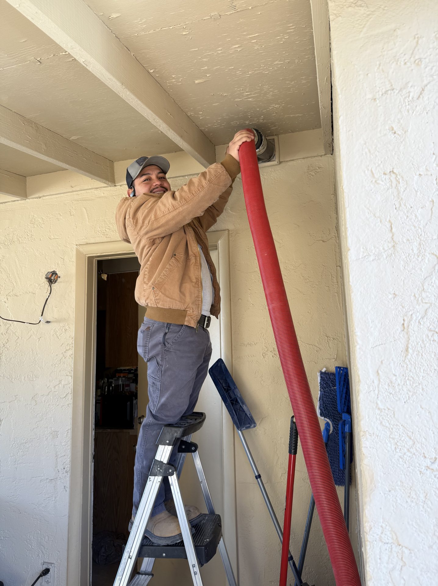 Edgar's Service HVAC technician on a Las Vegas home service call